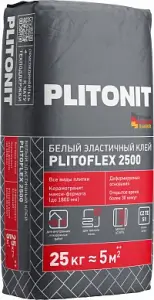 Клей для плитки Plitonit PlitoFlex 2500 белый C2 TE S1