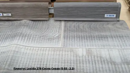 Плинтус Lexida 278-Сосна Серая (S-55 - 2,2) + Линолеум Синтерос Комфорт Bengal 3