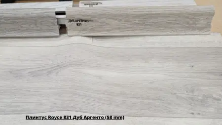 Плинтус Royce 831 Дуб Аргенто (58 mm) + Линолеум Prestizh Dallas 6