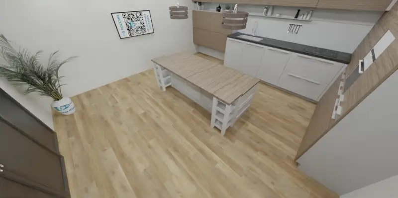 Виниловая плитка Salag Wood Mastery фото в интерьере кухни