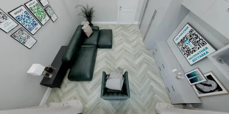Кварцвинил Виниловая плитка Salag Herringbone Chateau в интерьере