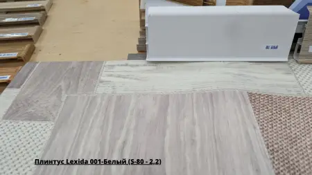 Плинтус Lexida 001-Белый (S-80 - 2,2) + Линолеум Гладиатор Авентура 1