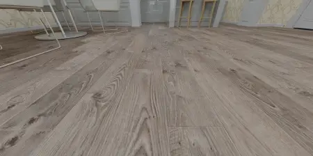 Ламинат Tarkett Estetica Дуб натур серый на полу кухни