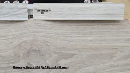 Плинтус Royce 850 Дуб Белый (58 mm) + Линолеум Favorit Muskat 1