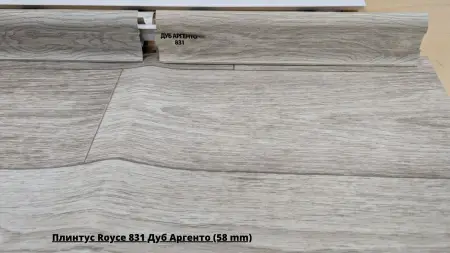 Плинтус Royce 831 Дуб Аргенто (58 mm) + Линолеум Синтерос Драйв Brig 1