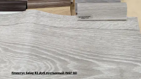 Плинтус Salag B3 Дуб пустынный (NGf 56) + Линолеум Философия Бланш 1